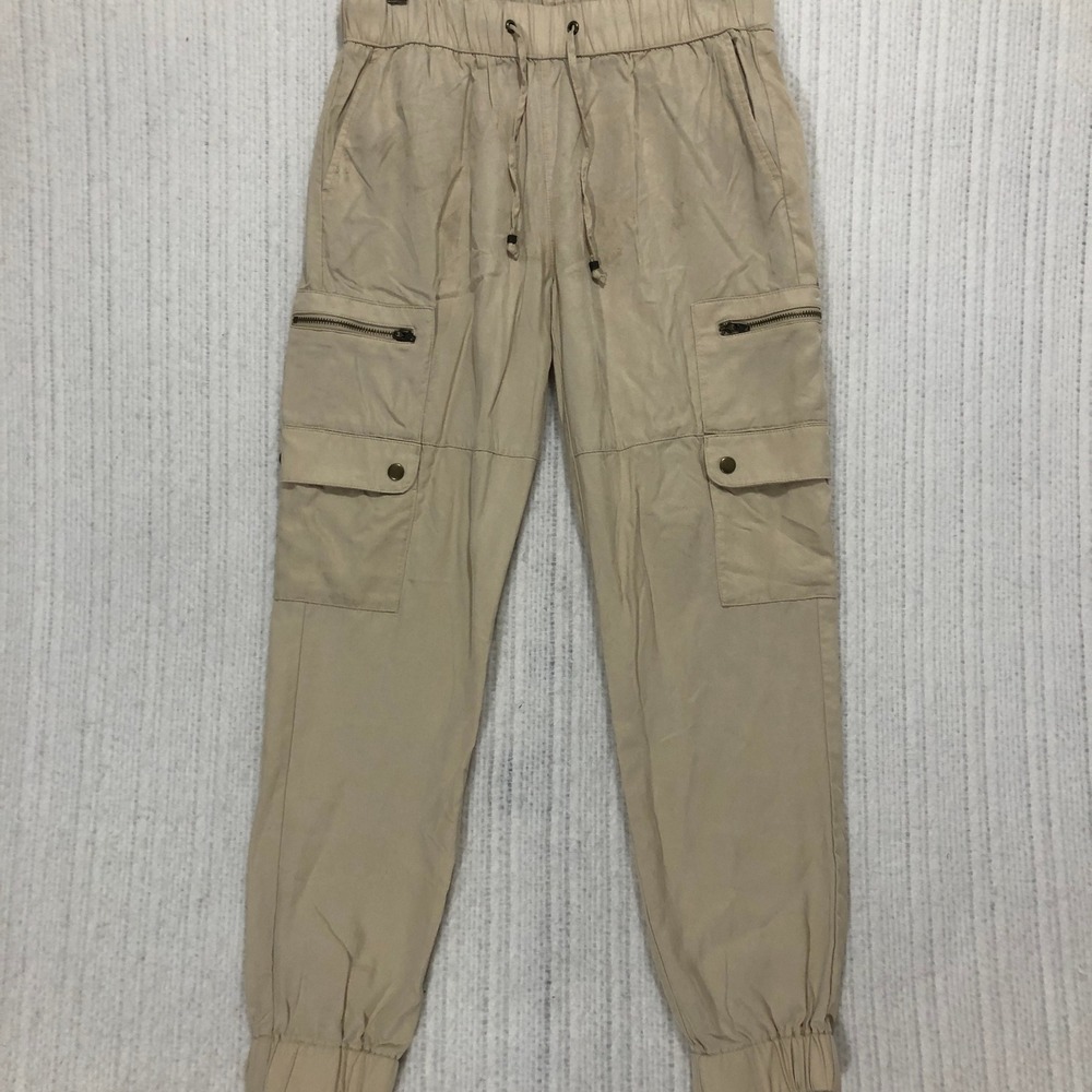 Banana Republic Tencel Cargo Joggers Tan Khaki Ankle Pants XS